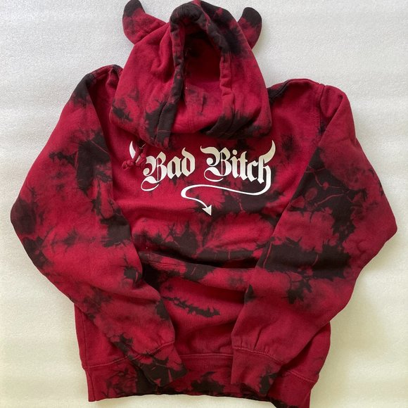 Bad Bitch Reverse Tie Dye Logo Hoodie - Picture 1 of 5